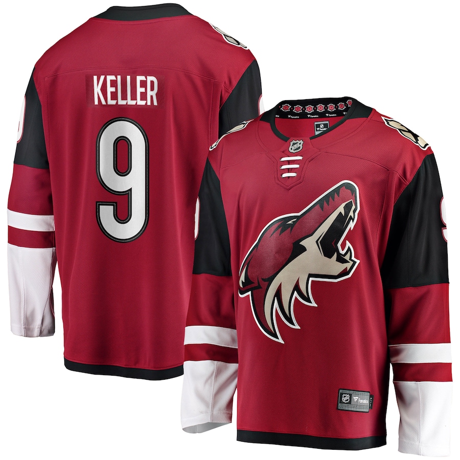 Men's Arizona Coyotes 9 Clayton Keller Fanatics Branded Garnet Home Premier Breakaway Player Jersey