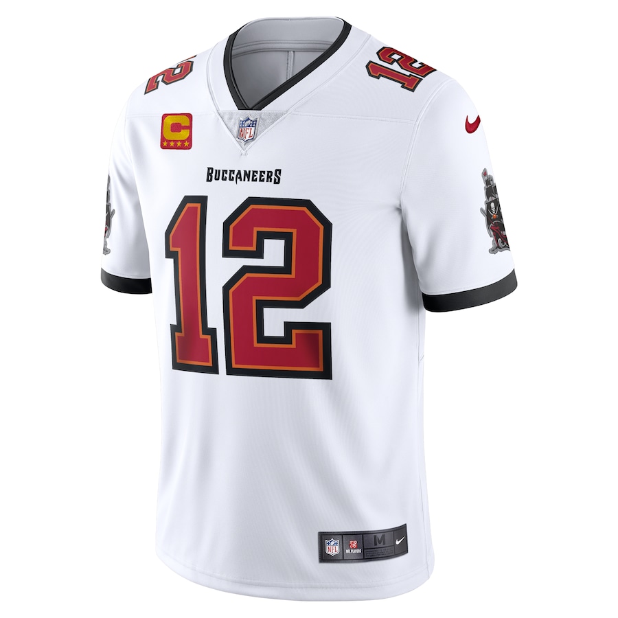 Men’s Tampa Bay Buccaneers Tom Brady Nike White Captain Vapor Limited Jersey