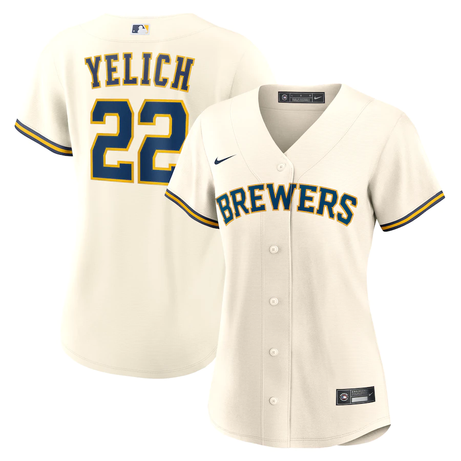 Women's Milwaukee Brewers Christian Yelich Cream Home Replica Player Jersey