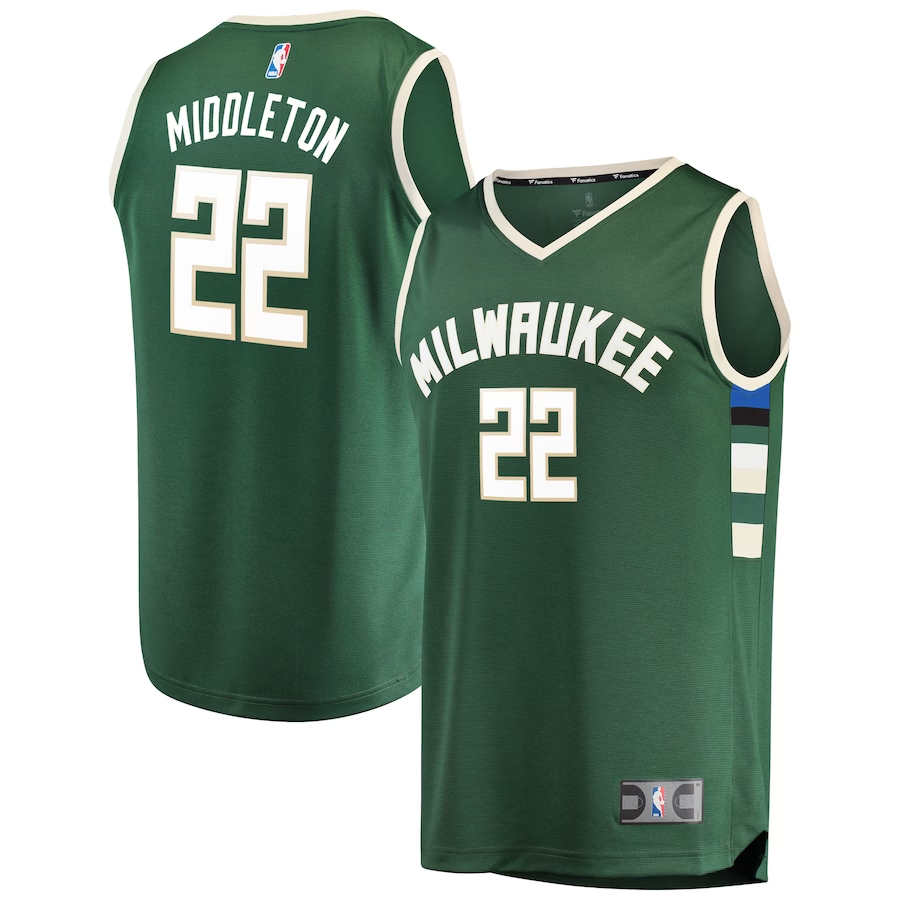 Youth Milwaukee Bucks Khris Middleton Hunter Green Fast Break Player Jersey - Icon Edition