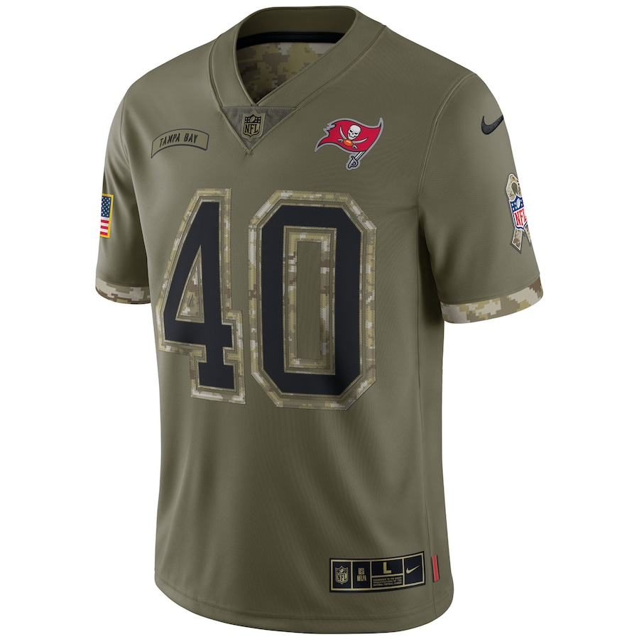 Men’s Tampa Bay Buccaneers Mike Alstott Nike Olive 2022 Salute To Service Retired Player Limited Jersey