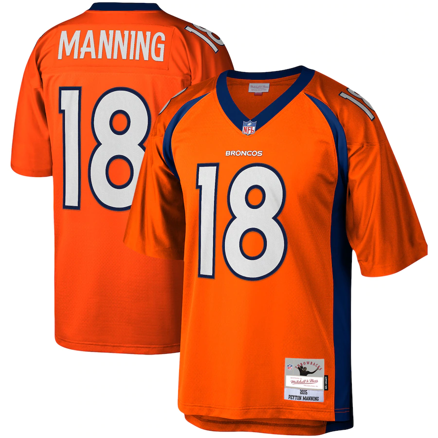 Men's Denver Broncos 18 Peyton Manning Mitchell & Ness 2015 Legacy Jersey