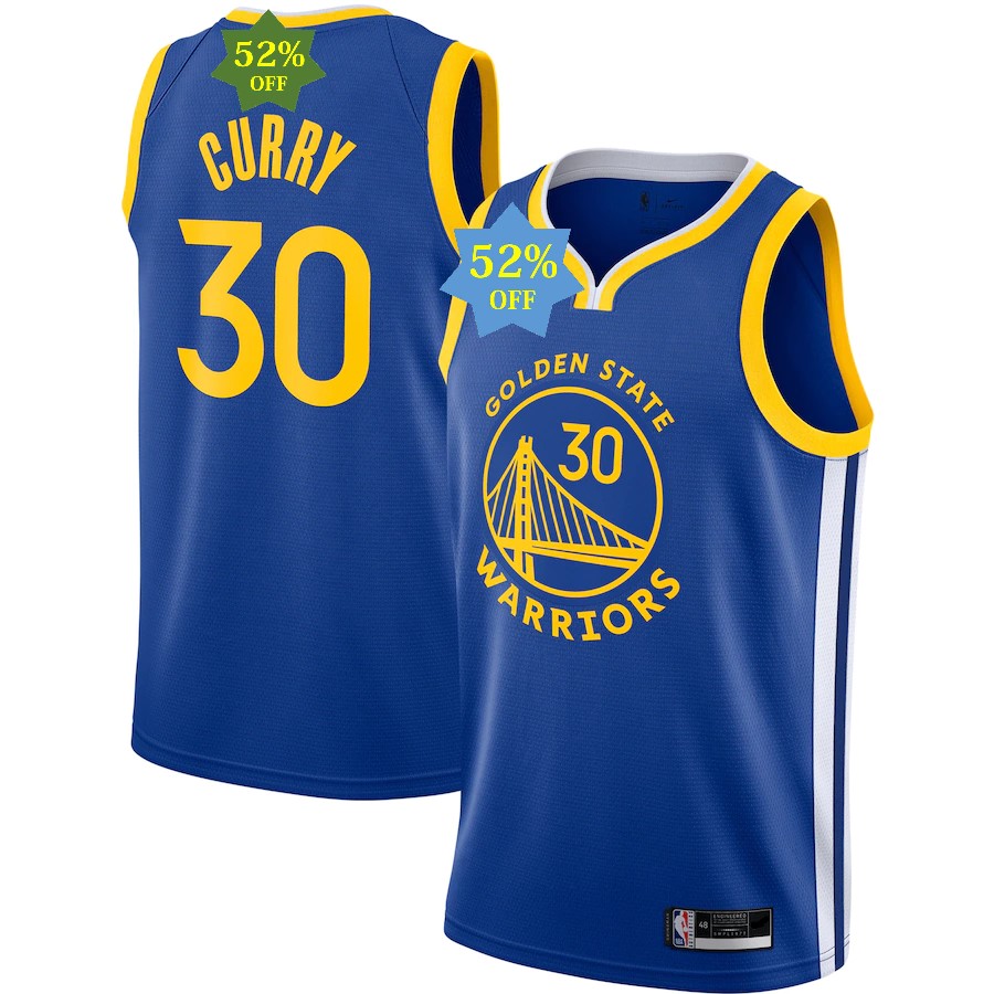 Men's Golden State Warriors 30 Stephen Curry Royal Swingman Jersey - Icon Edition