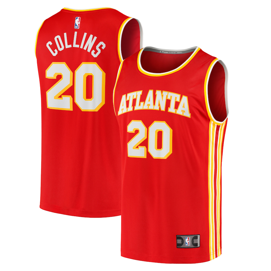 Men's Atlanta Hawks John Collins Fanatics Branded Red 2021/22 Fast Break Replica Jersey - Icon Edition