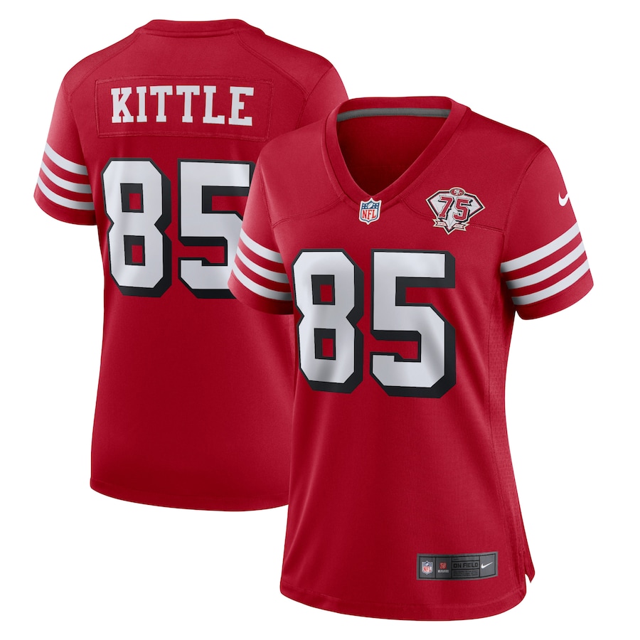 Women’s San Francisco 49ers George Kittle Nike Scarlet 75th Anniversary Alternate Game Jersey