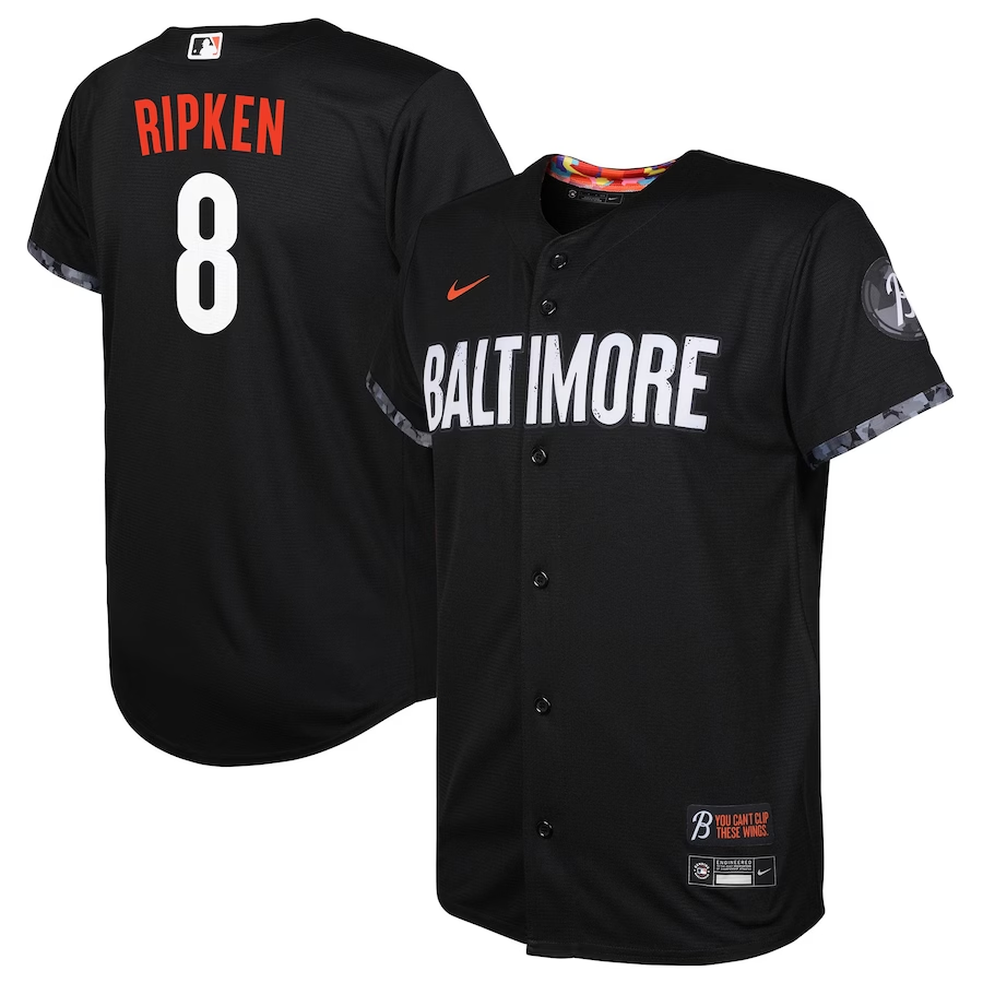 Preschool Baltimore Orioles Cal Ripken Black 2023 City Connect Replica Player Jersey