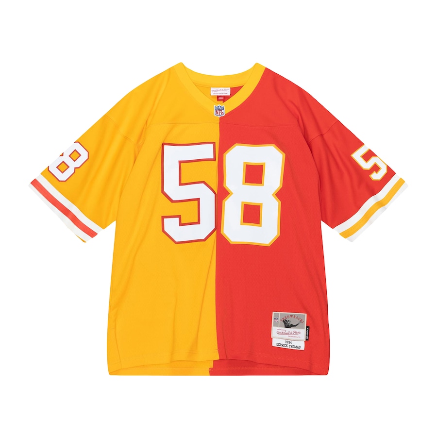 Men's Kansas City Chiefs Derrick Thomas Mitchell & Ness Red/Gold 1994 Split Legacy Replica Jersey