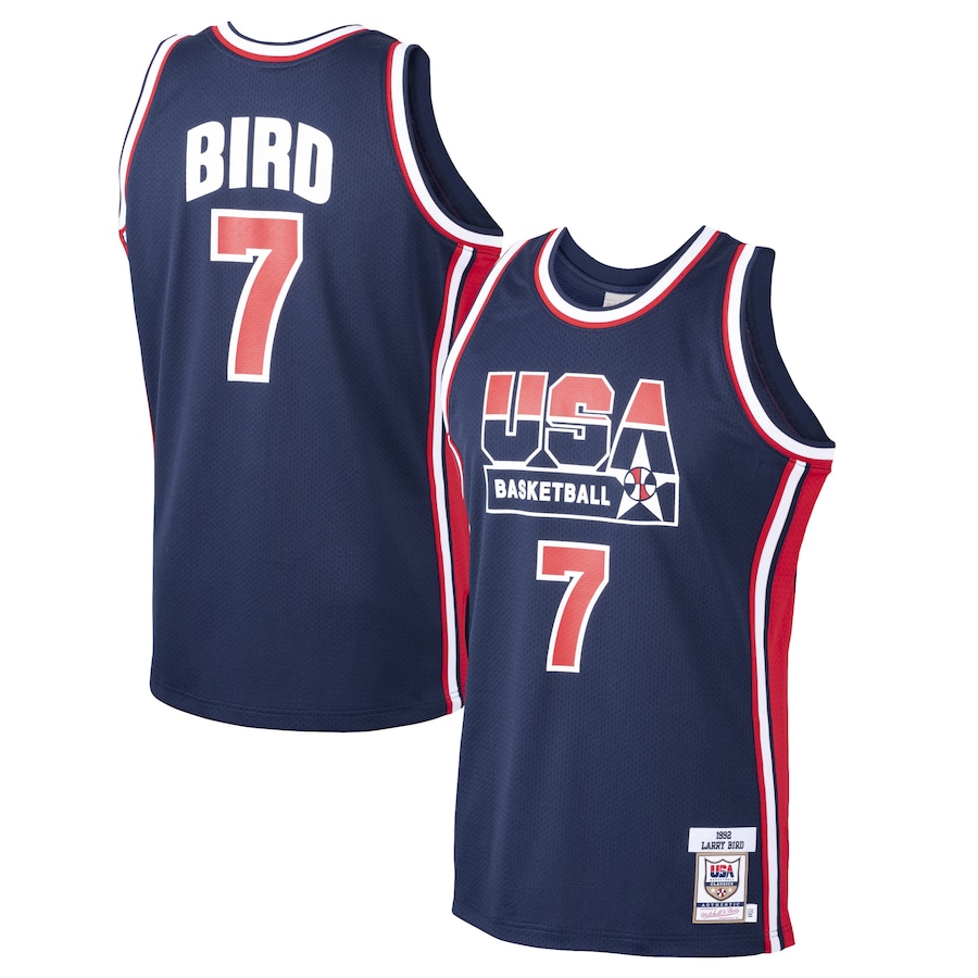 Men's USA Basketball Larry Bird Mitchell & Ness Navy Home 1992 Dream Team Authentic Jersey