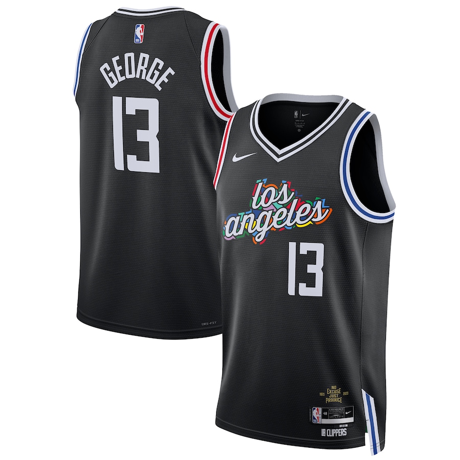 Men's LA Clippers Paul George Black 2022-23 Swingman Jersey - City Edition