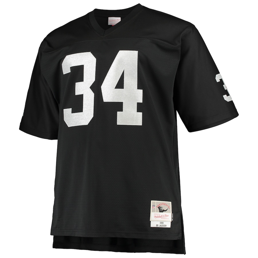 Men’s Las Vegas Raiders Bo Jackson Mitchell & Ness Black Big & Tall 1988 Retired Player Replica Jersey