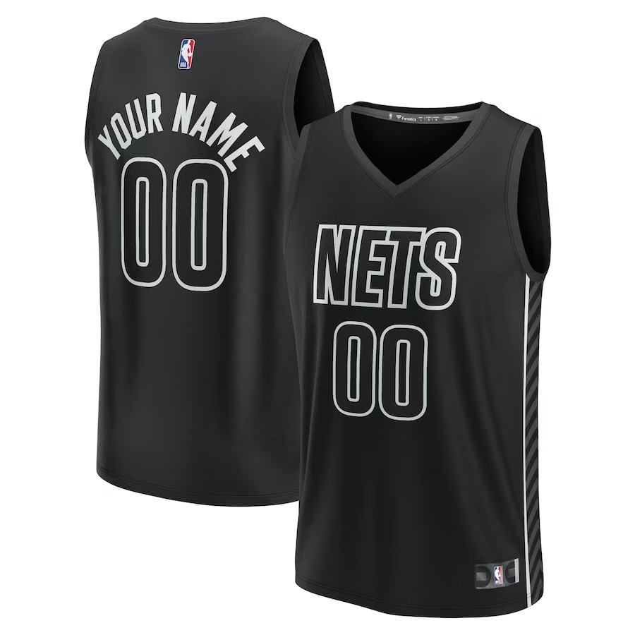 Youth Brooklyn Nets Fanatics Branded Black Fast Break Replica Custom Jersey - Statement Edition