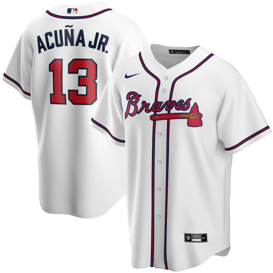 Youth Atlanta Braves Ronald Acuña Jr. Nike White Home Replica Player Jersey