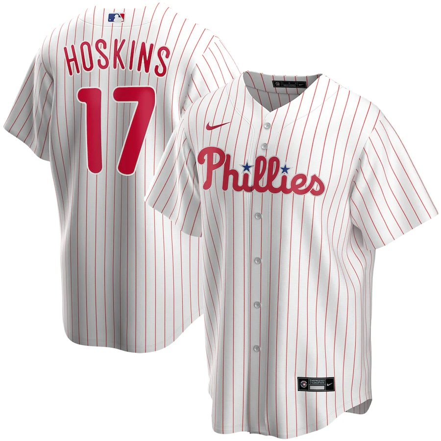 Men's Philadelphia Phillies 17 Rhys Hoskins Replica Player Name Jersey
