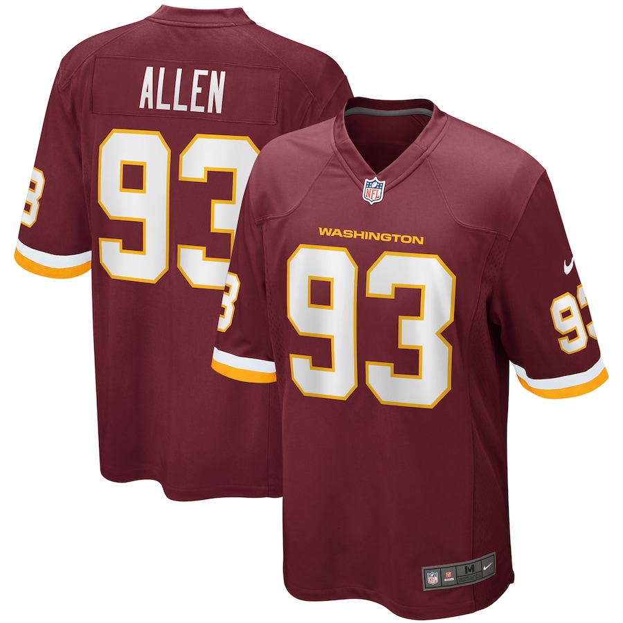 Men’s Washington Football Team Jonathan Allen Nike Burgundy Home Game Jersey