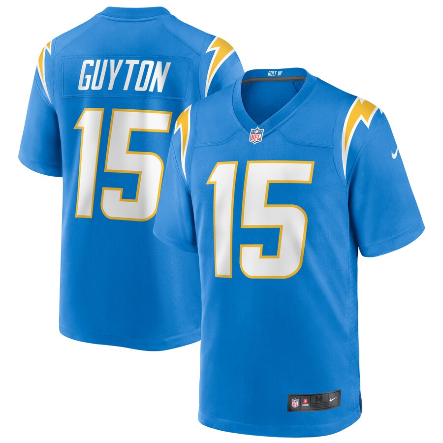 Men’s Los Angeles Chargers Jalen Guyton Nike Powder Blue Game Player Jersey