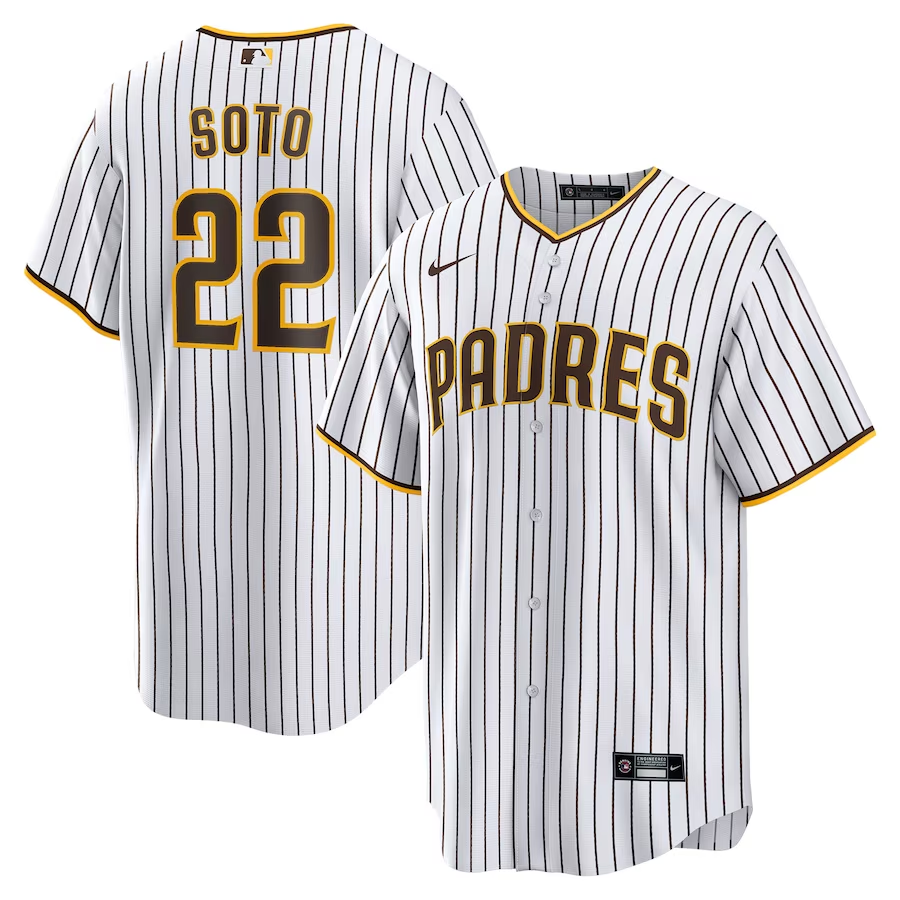 Men's San Diego Padres Juan Soto White/Brown Home Replica Player Jersey