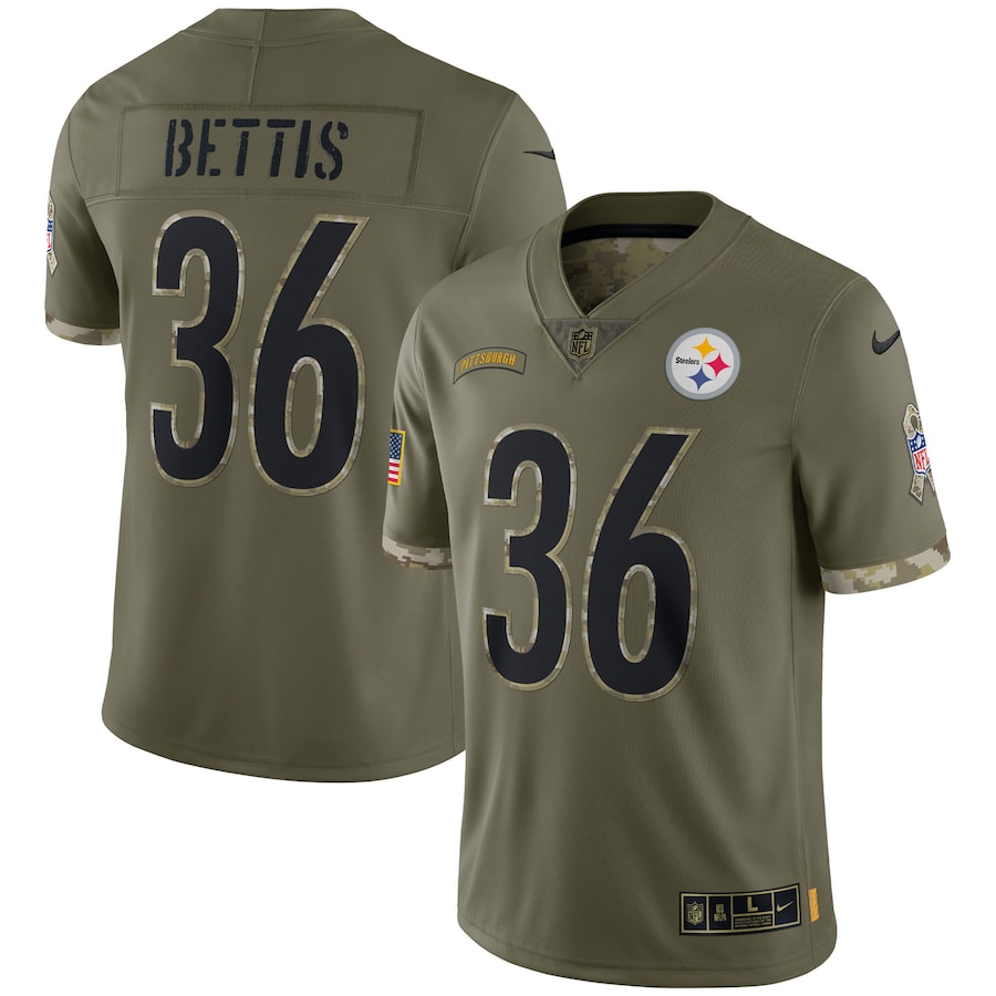Men’s Pittsburgh Steelers Jerome Bettis Nike Olive 2022 Salute To Service Retired Player Limited Jersey