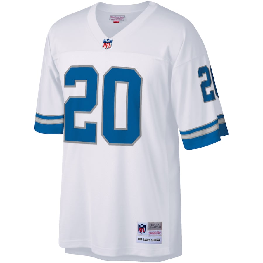 Men’s Detroit Lions Barry Sanders Mitchell & Ness White Legacy Replica Jersey