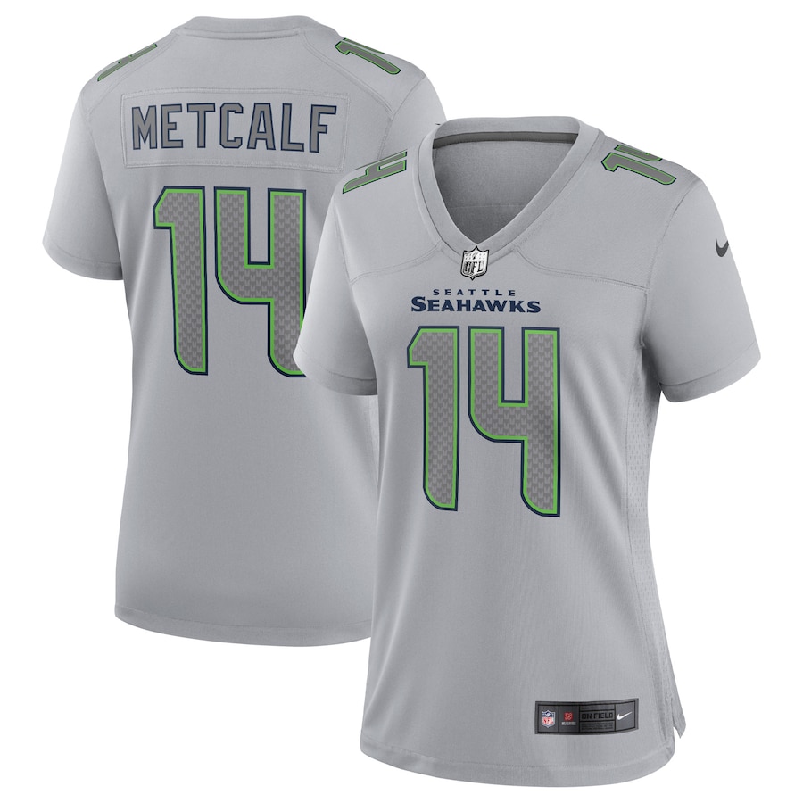Women’s Seattle Seahawks DK Metcalf Nike Gray Atmosphere Fashion Game Jersey