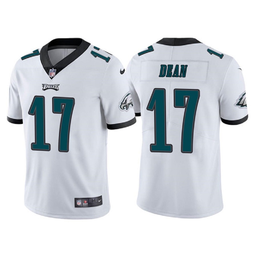 Men's Philadelphia Eagles 17 Nakobe Dean White Vapor Untouchable Limited Stitched Jersey