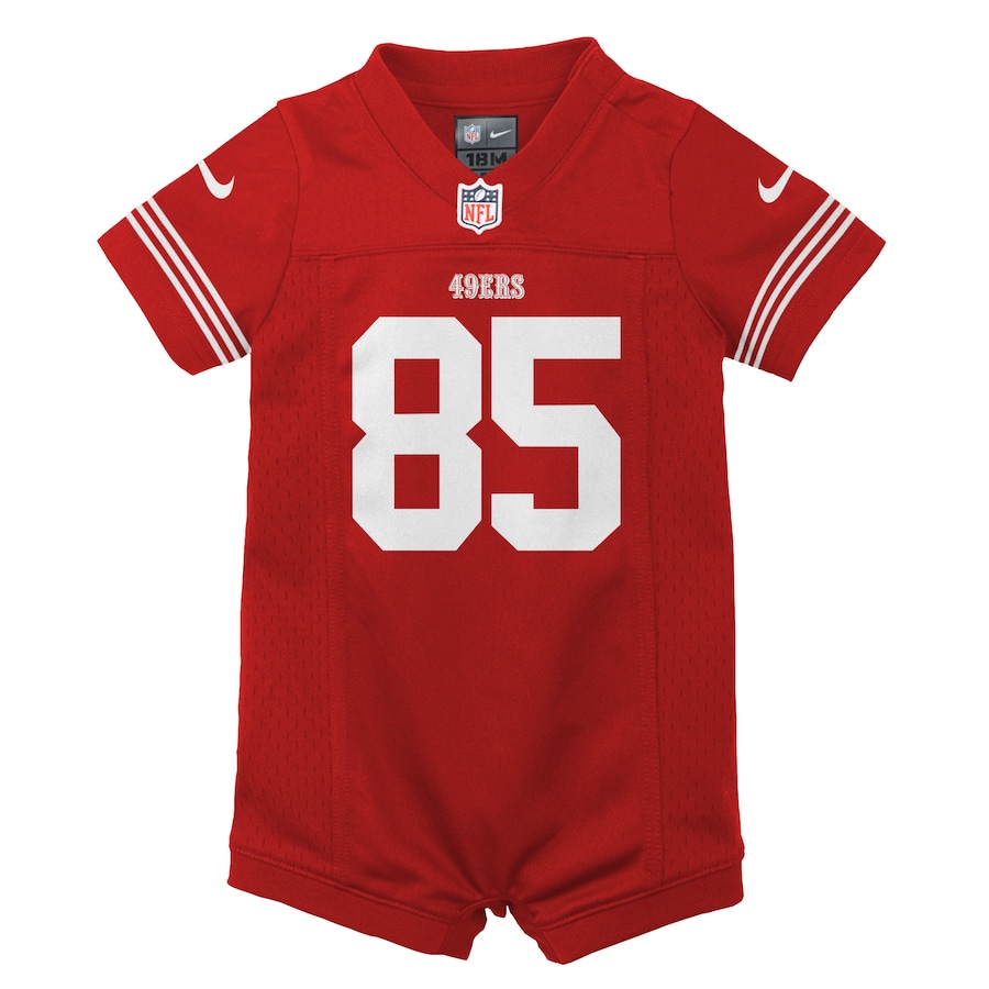 Infant San Francisco 49ers George Kittle Nike Scarlet Romper Game Jersey