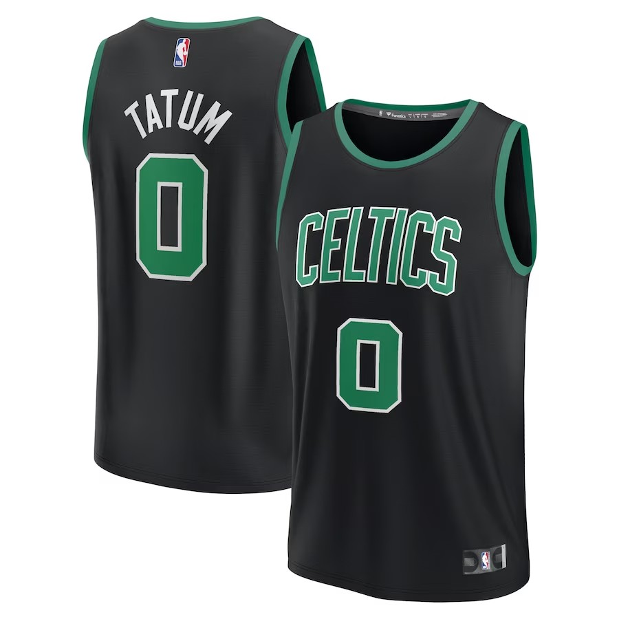 Men's Boston Celtics Jayson Tatum Fanatics Branded Black Fast Break Replica Player Jersey - Statement Edition