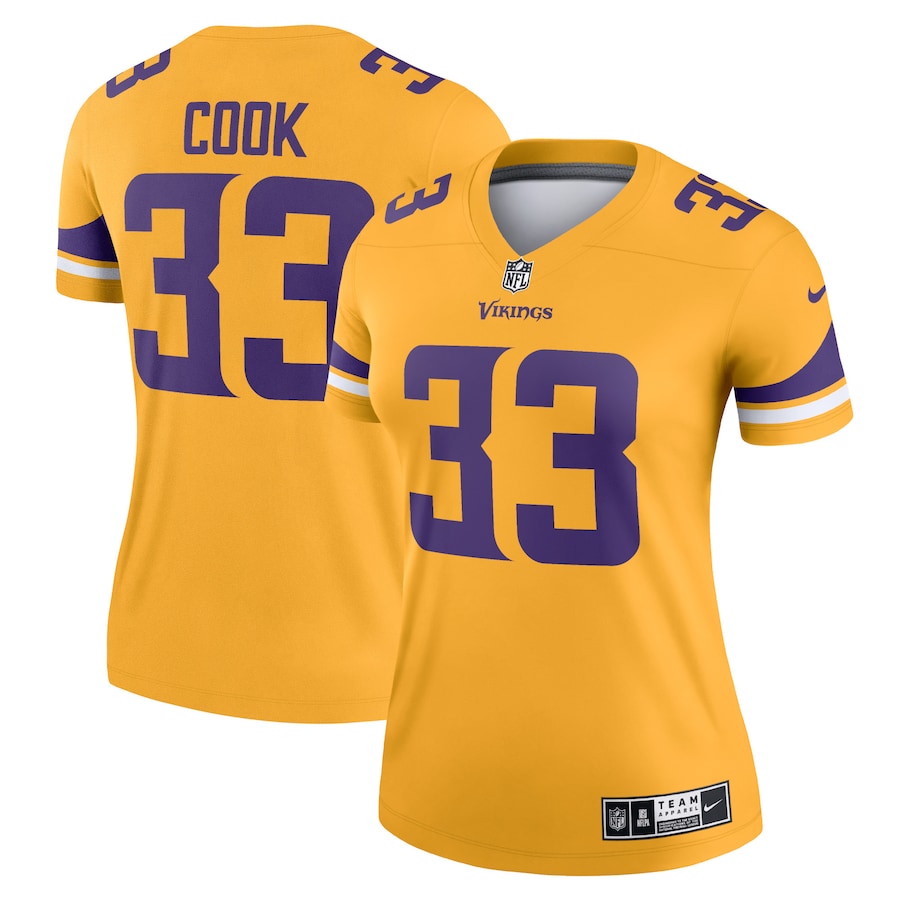 Women’s Minnesota Vikings Dalvin Cook Nike Gold Inverted Legend Jersey