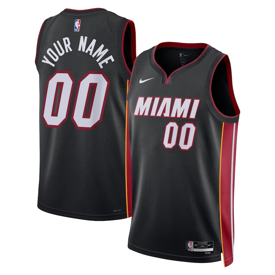 Unisex Miami Heat Nike Black 202223 Swingman Custom Jersey - Icon Edition