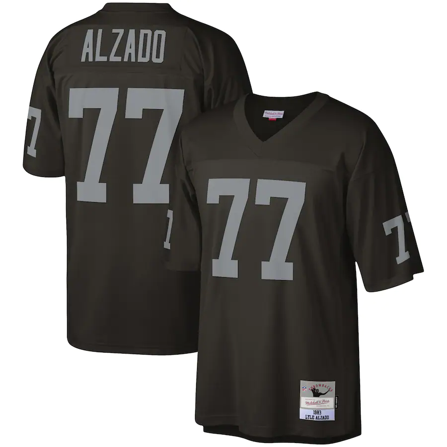 Men's Las Vegas Raiders 77 Lyle Alzado Mitchell & Ness Black 1983 Jersey