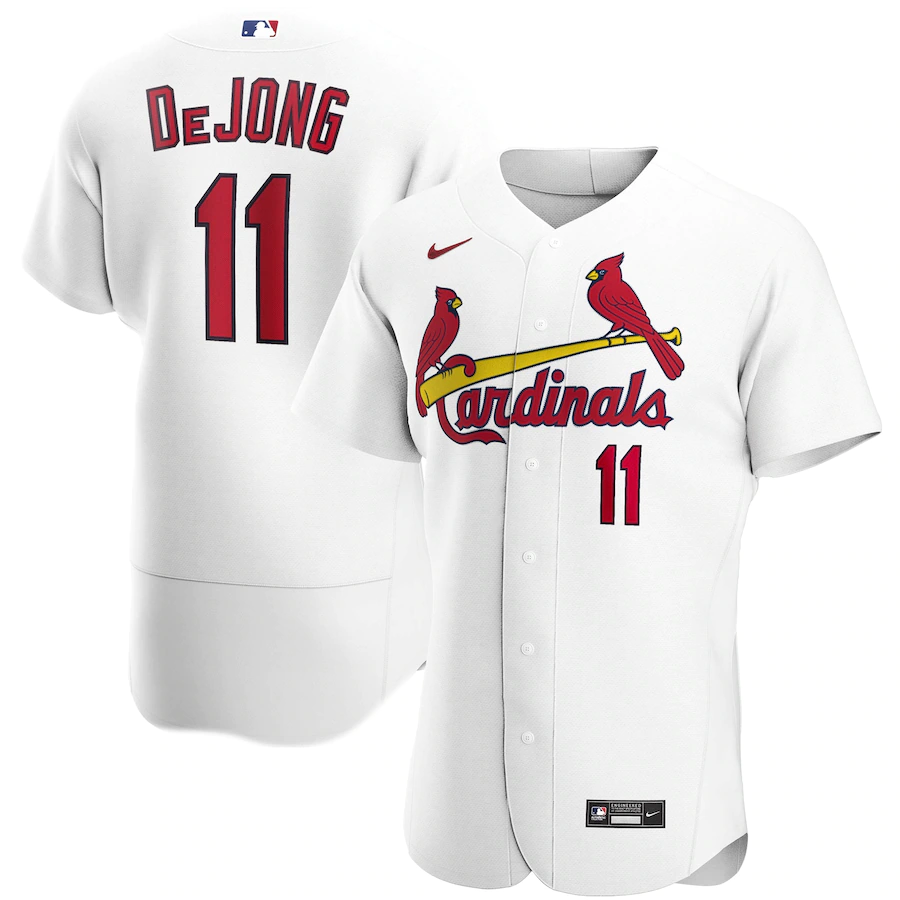 Men's St. Louis Cardinals 11 Paul DeJong White Home Authentic Player Jersey