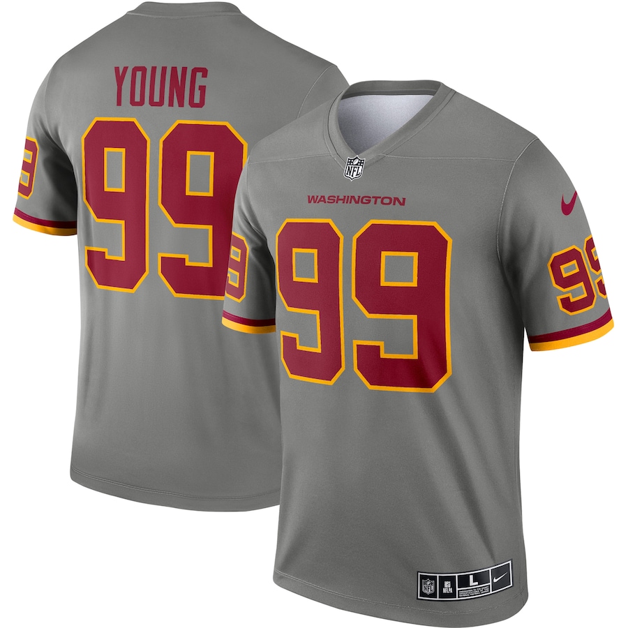 Men’s Washington Football Team Chase Young Nike Steel Inverted Legend Jersey