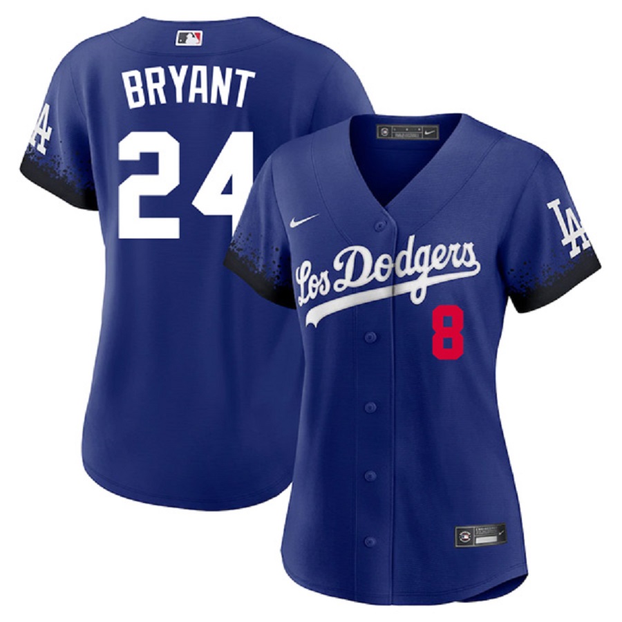 Women's Los Angeles Dodgers 8-24 Kobe Bryant Royal City Connect Jersey