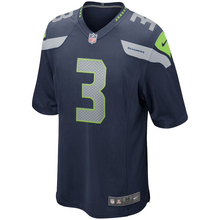 Men’s Seattle Seahawks Russell Wilson Nike College Navy Game Player Jersey