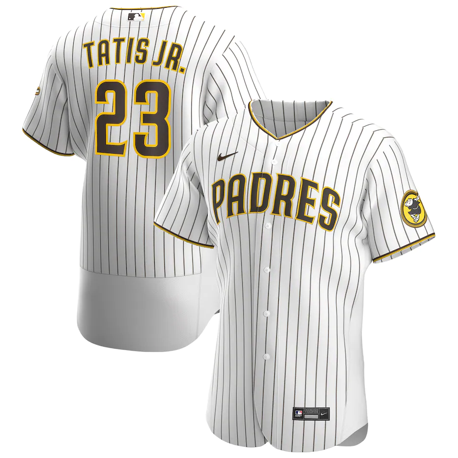 Men's San Diego Padres 23 Fernando Tatís Jr. White Home Authentic Player Jersey