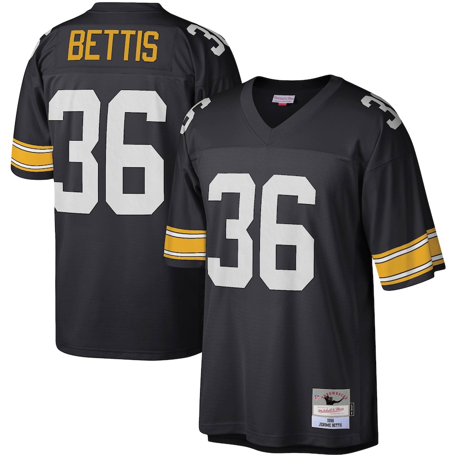 Men’s Pittsburgh Steelers Jerome Bettis Mitchell & Ness Black Legacy Replica Jersey