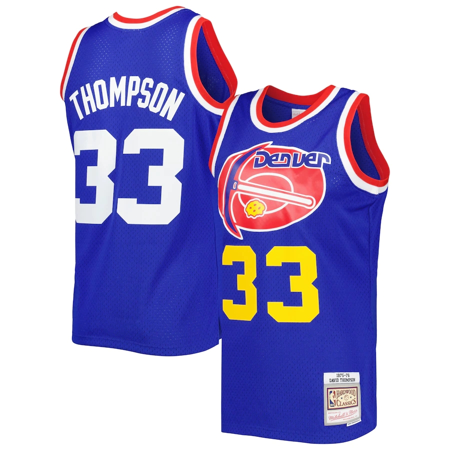 Men's Denver Nuggets David Thompson Mitchell & Ness Royal Hardwood Classics 1975-76 Swingman Jersey