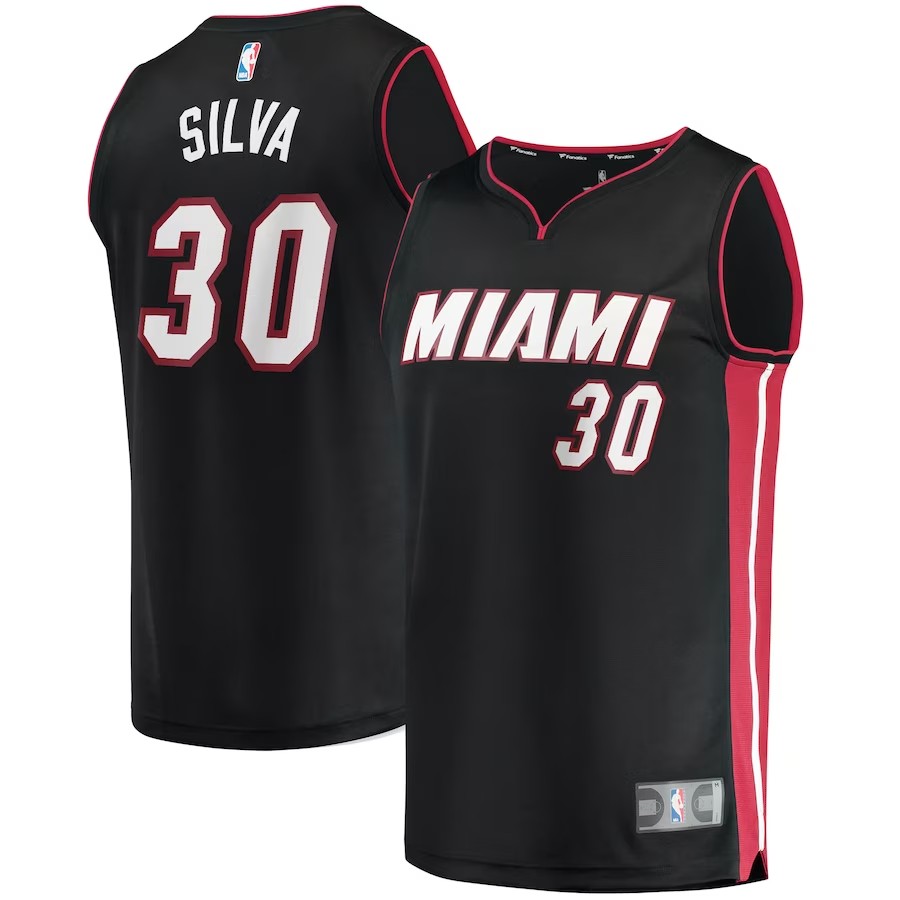 Men's Miami Heat Chris Silva Fanatics Branded Black 2021/22 Fast Break Replica Jersey - Icon Edition