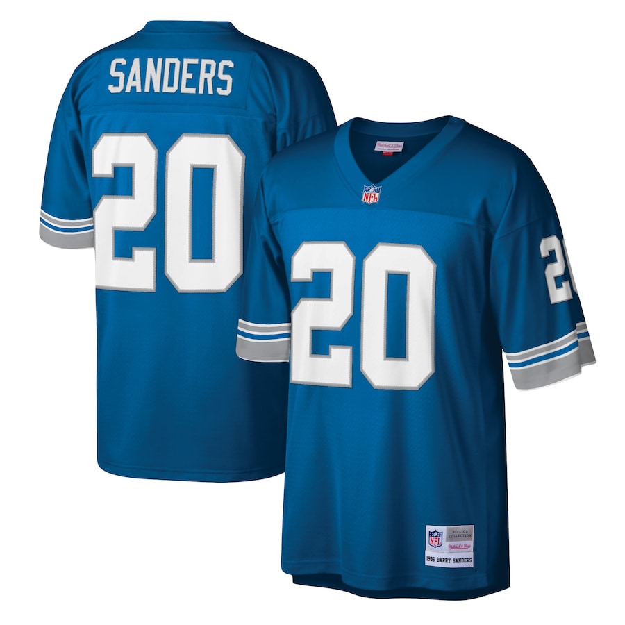 Men’s Detroit Lions Barry Sanders Mitchell & Ness Blue Legacy Replica Jersey