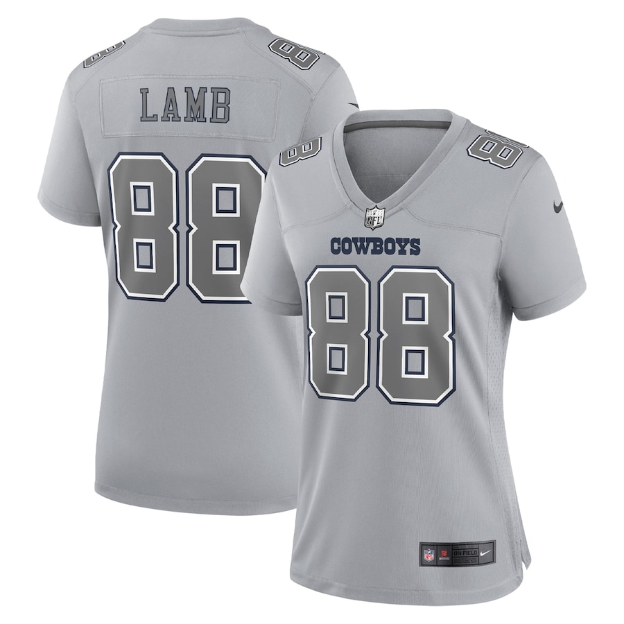 Women’s Dallas Cowboys CeeDee Lamb Nike Gray Atmosphere Fashion Game Jersey