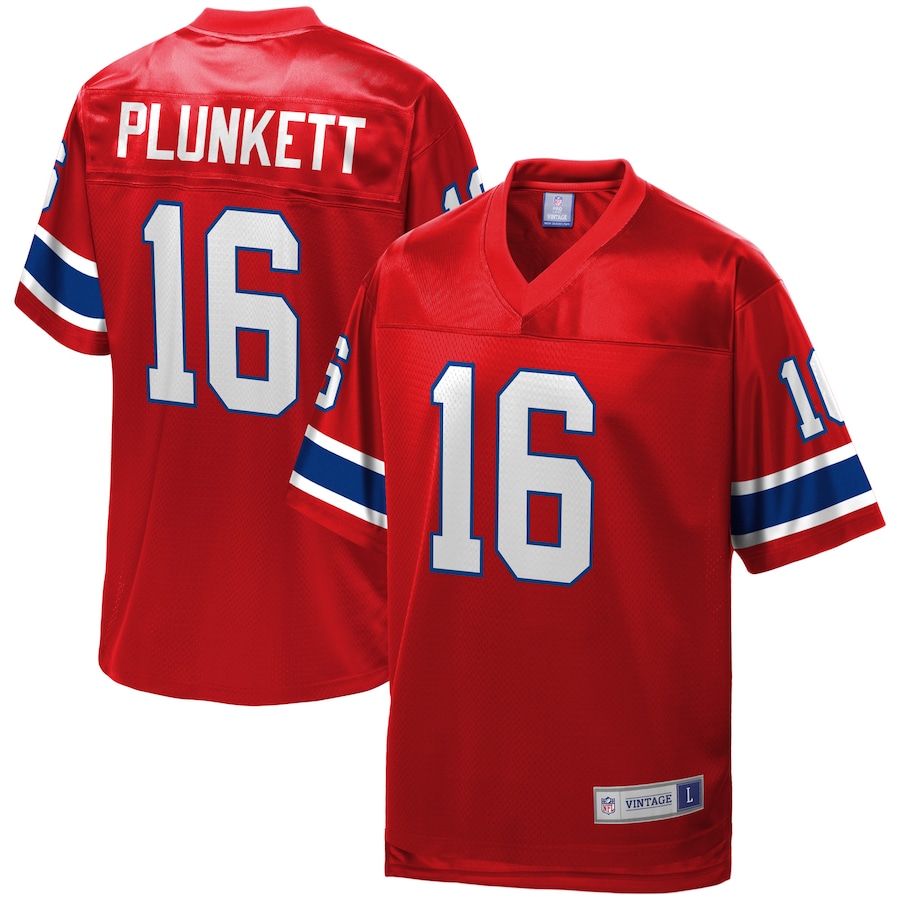 Men’s New England Patriots Jim Plunkett NFL Pro Line Red Retired Player Jersey