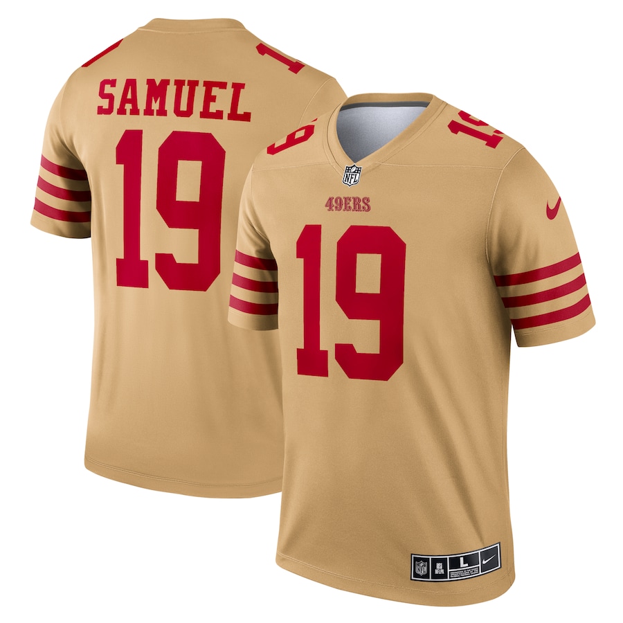 Men’s San Francisco 49ers Deebo Samuel Nike Gold Inverted Legend Jersey