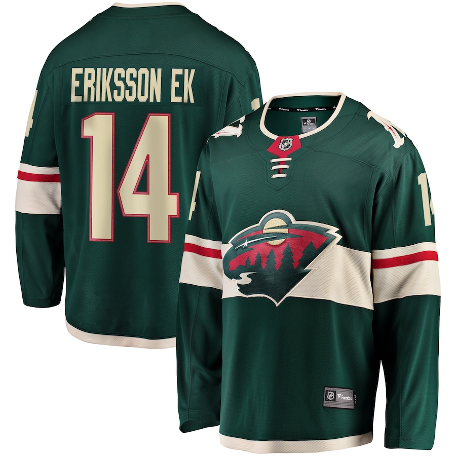 Men's Minnesota Wild Joel Eriksson Ek Fanatics Branded Green Breakaway Jersey
