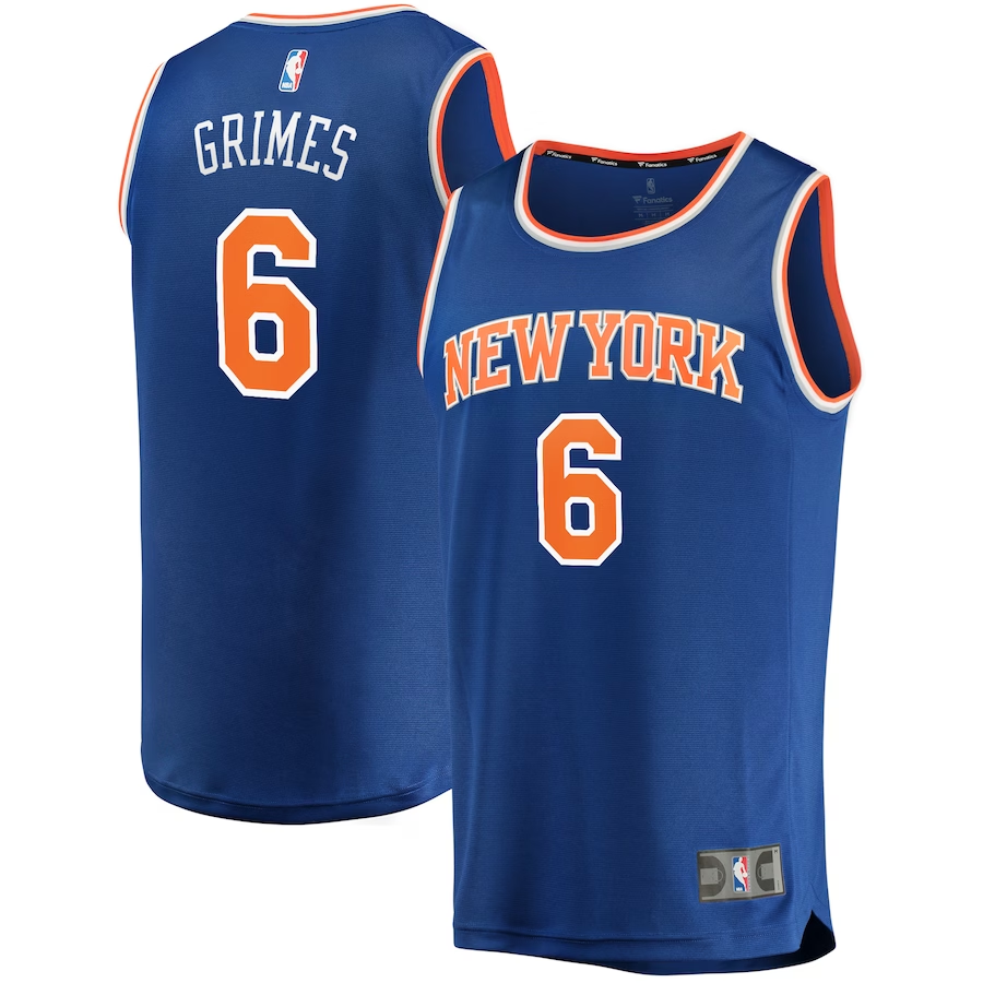 Men's New York Knicks Quentin Grimes Blue 2021/22 Fast Break Replica Jersey - Icon Edition