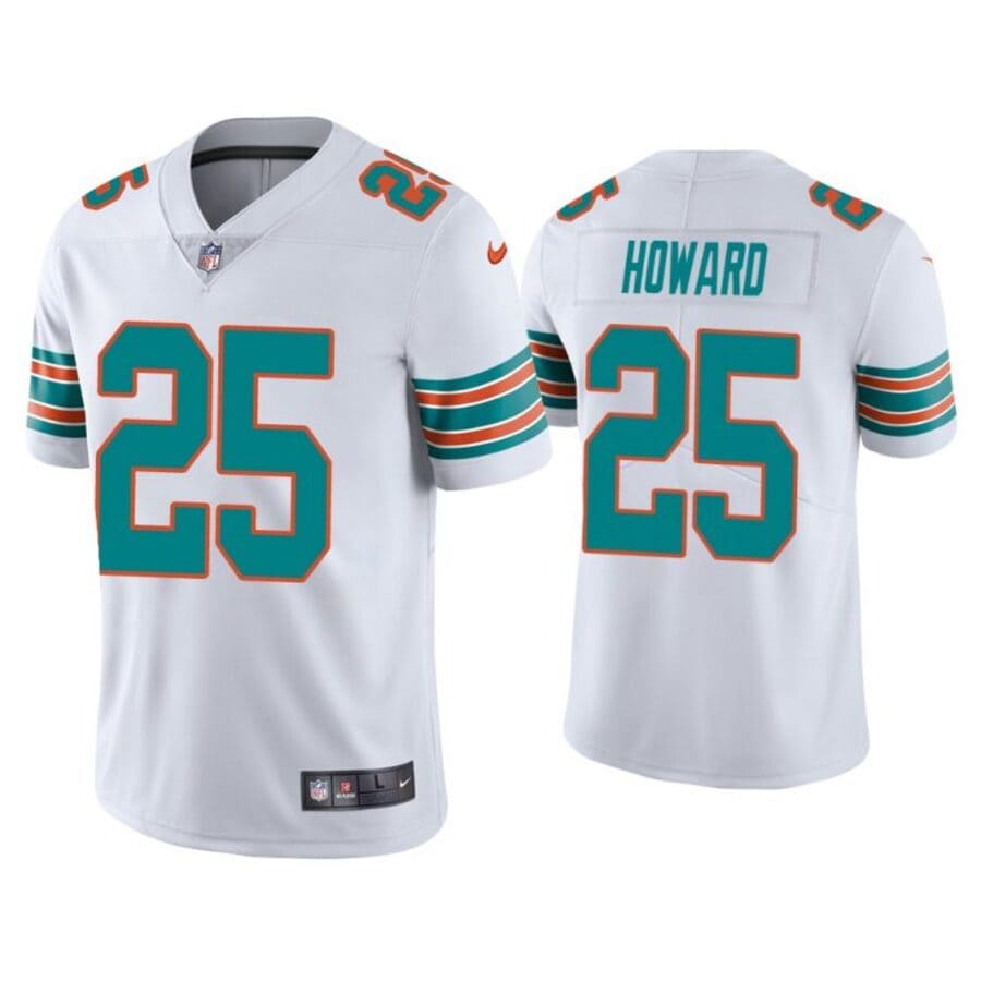 Men's Miami Dolphins Xavien Howard White 2nd Alternate Vapor Limited Jersey