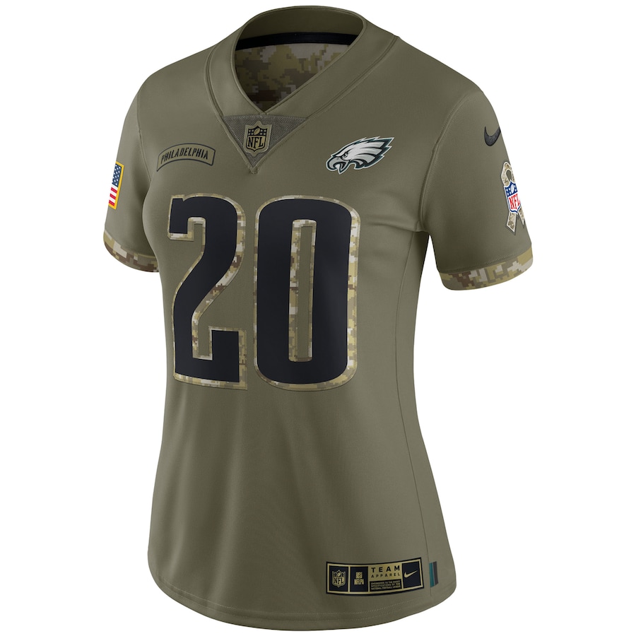 Women’s Philadelphia Eagles Brian Dawkins Nike Olive 2022 Salute To Service Retired Player Limited Jersey