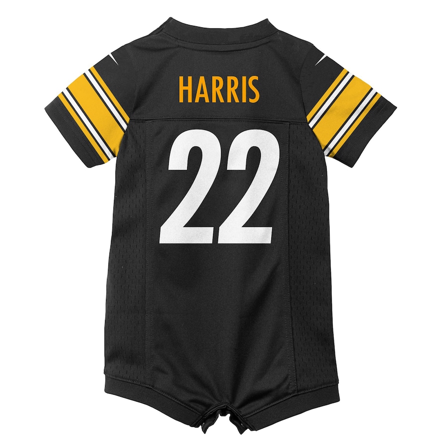 Newborn & Infant Pittsburgh Steelers Najee Harris Nike Black Game Romper Jersey