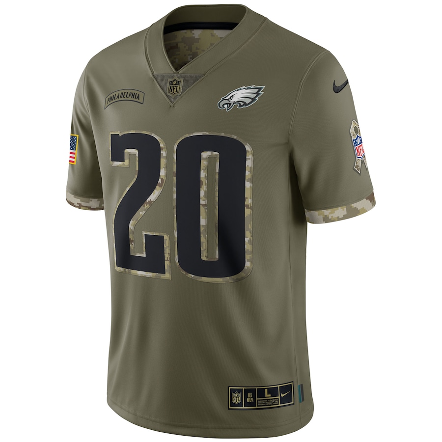 Men’s Philadelphia Eagles Brian Dawkins Nike Olive 2022 Salute To Service Retired Player Limited Jersey