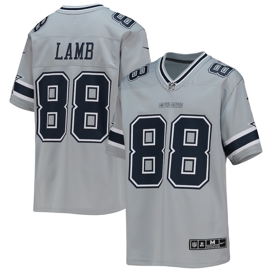 Youth Dallas Cowboys CeeDee Lamb Nike Silver Inverted Team Game Jersey
