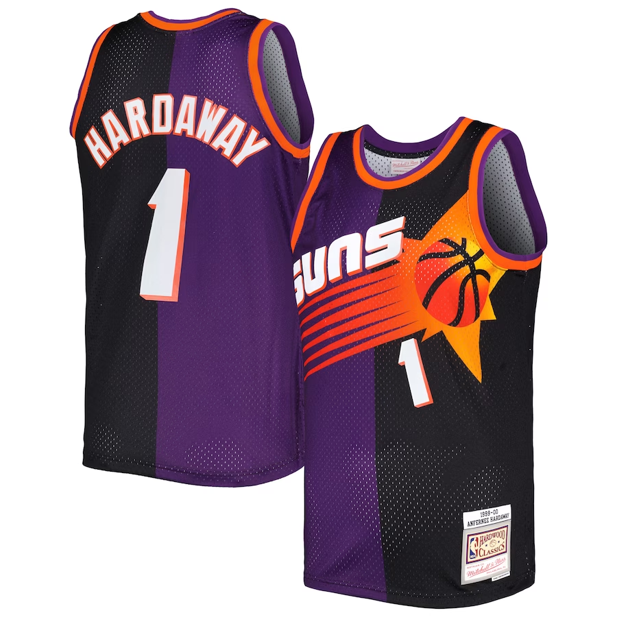 Men's Phoenix Suns Penny Hardaway Purple/Black Hardwood Classics 1999/00 Split Swingman Jersey