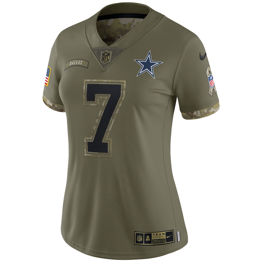Women’s Dallas Cowboys Trevon Diggs Nike Olive 2022 Salute To Service Limited Jersey